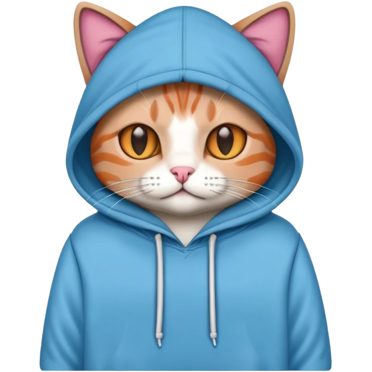 cat wearing a hoodie emoji