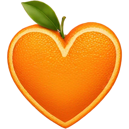 Orange in the shape of a heart.  emoji