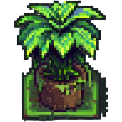 blocky minimal square pixel art Minecraft grass block, very simple shapes emoji