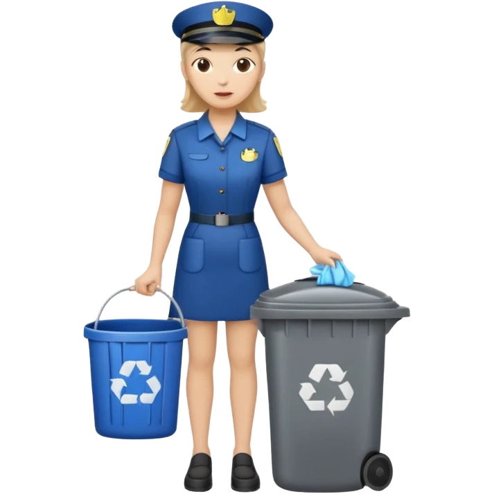 full body housekeeper open trash can and put the trash emoji