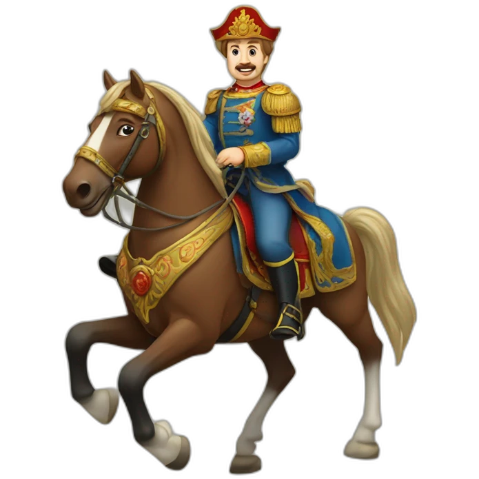 Romanov Peter Alekseevich riding a horse emoji