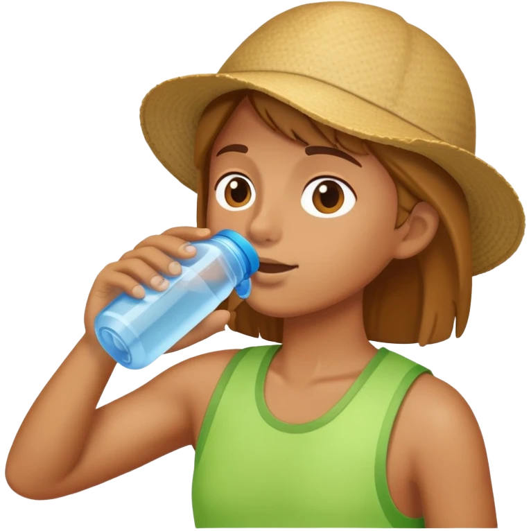 person drinking from water bottle emoji
