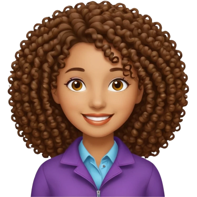 mixed race woman curl hair emoji