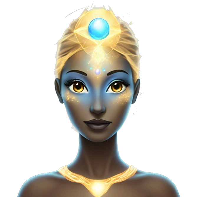 Pleiadian radiant glowing diva woman female third eye emoji