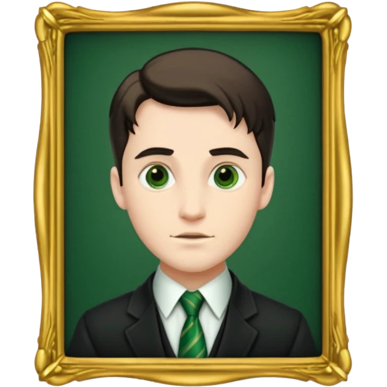 Porträt from a male slytherin in a golden frame emoji