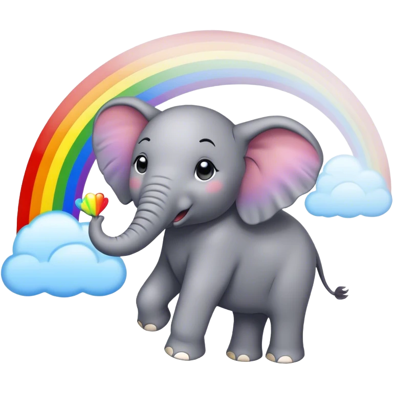 Elephant over the rainbow emoji