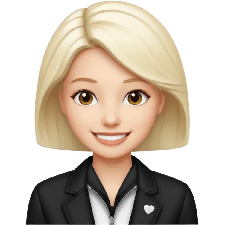 balck and white photo woman in jacket emoji