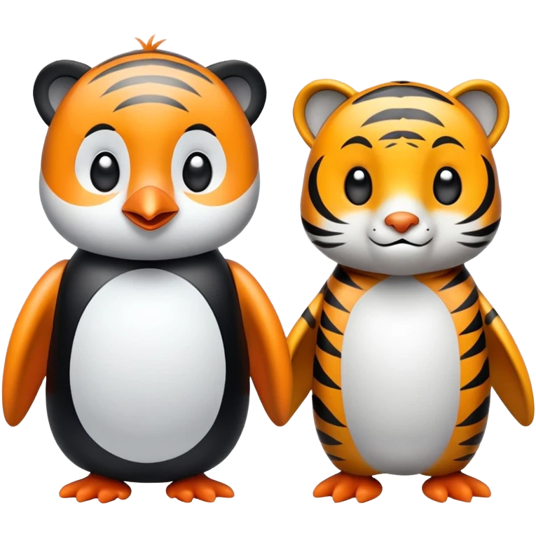 Pinguin sitting Next to a Tiger  emoji