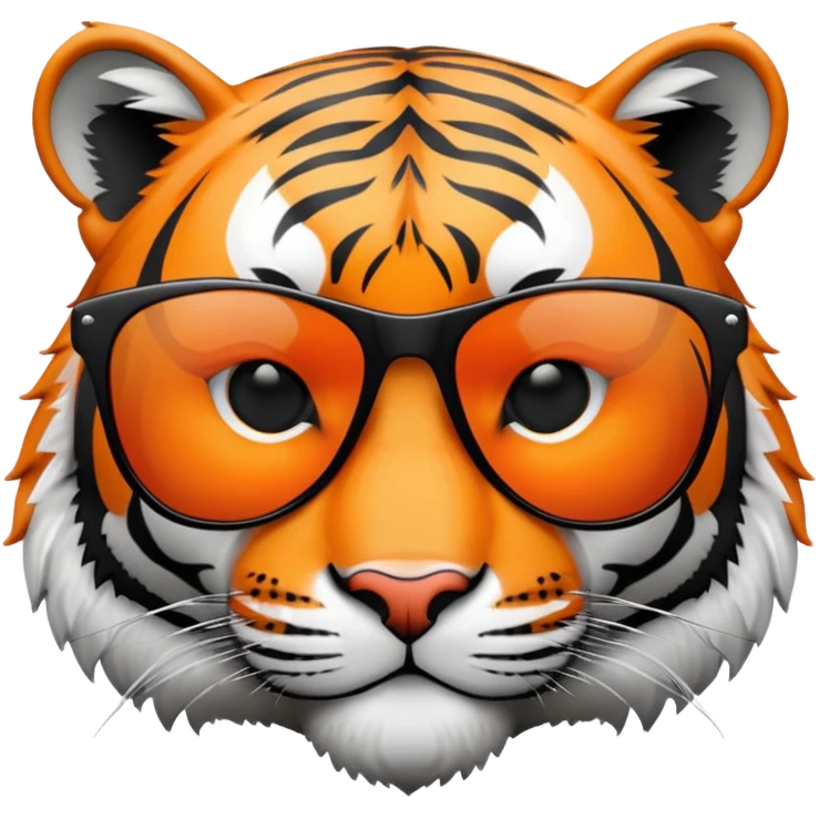 Cool tiger with black sunglasses  emoji