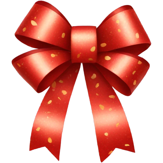 red confetti gift bow emoji