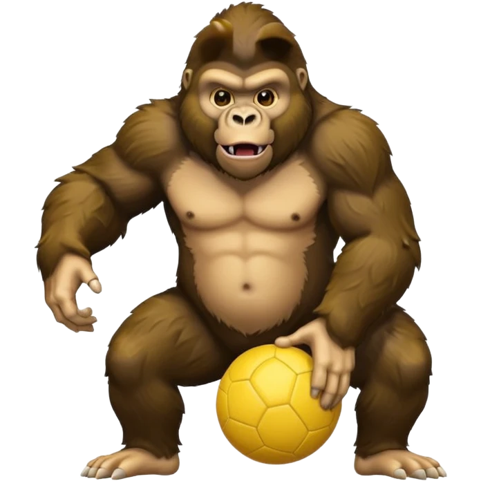 Gorilla with yellow kickball emoji