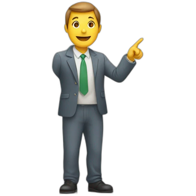person pointing to a chart emoji