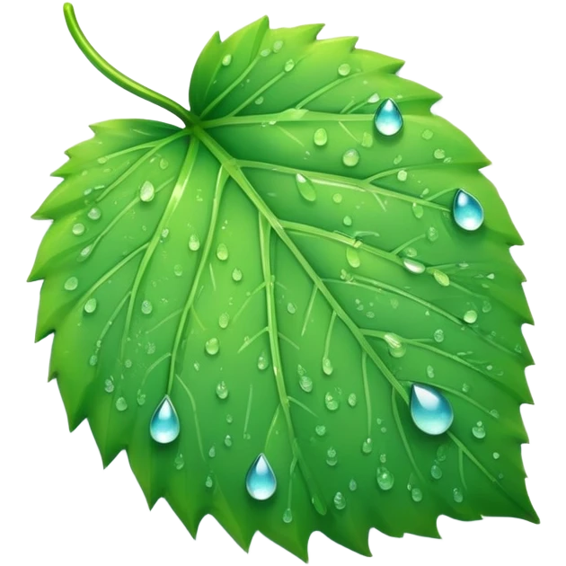 Dew drops on a leaf emoji