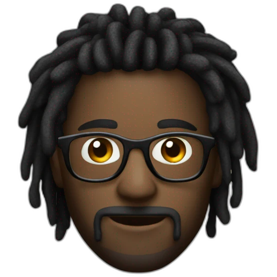 Homme noir avec des dread et ds lunettes noir emoji