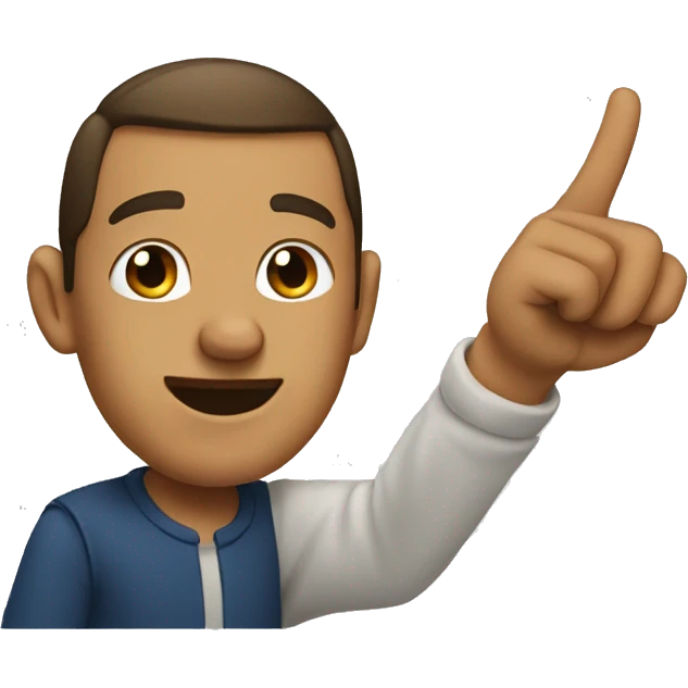 man pointing at the ear emoji