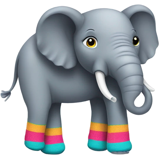 Elephant wearing socks emoji
