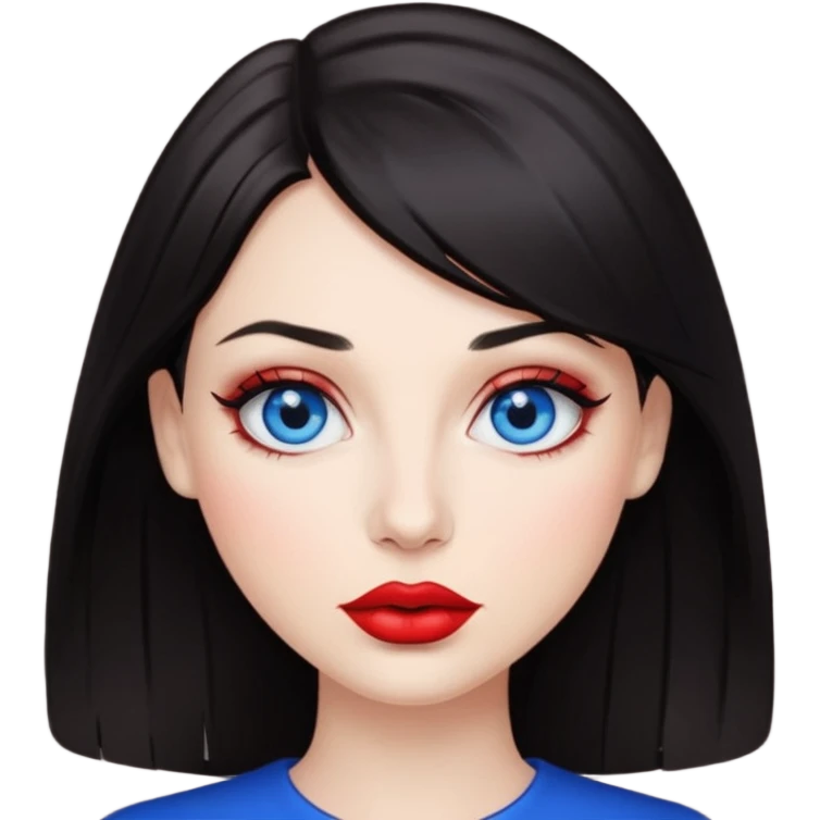 Sassy dark hair woman with blue eyes emoji