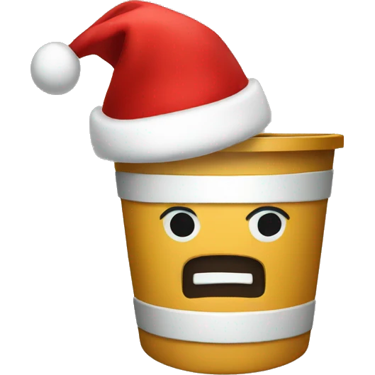 Post bucket with Christmas hat emoji