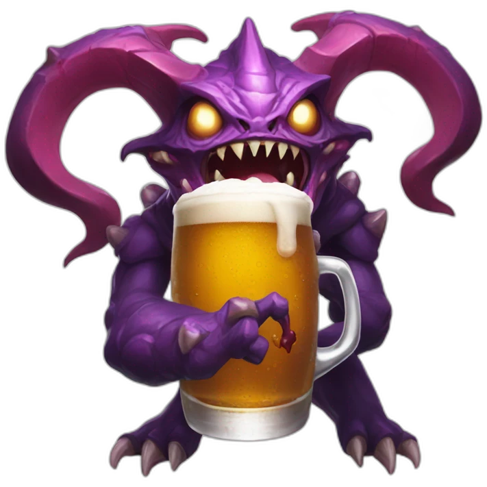 cho'gath from lol with a beer emoji