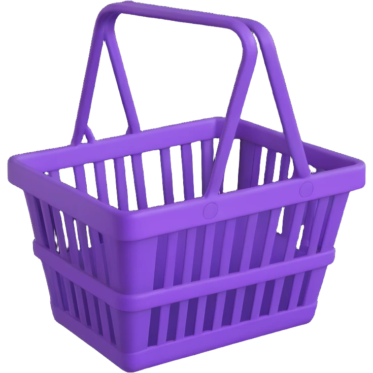 purple 3D shopping basket emoji