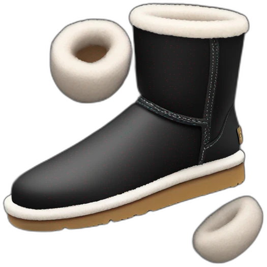 Black classic mini ugg emoji
