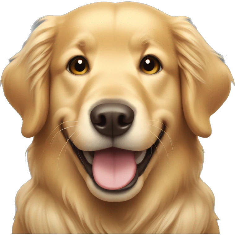 Golden retriever smiling  emoji