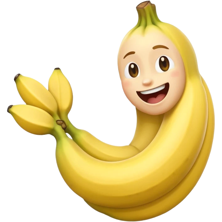 happy banana flexing biceps emoji