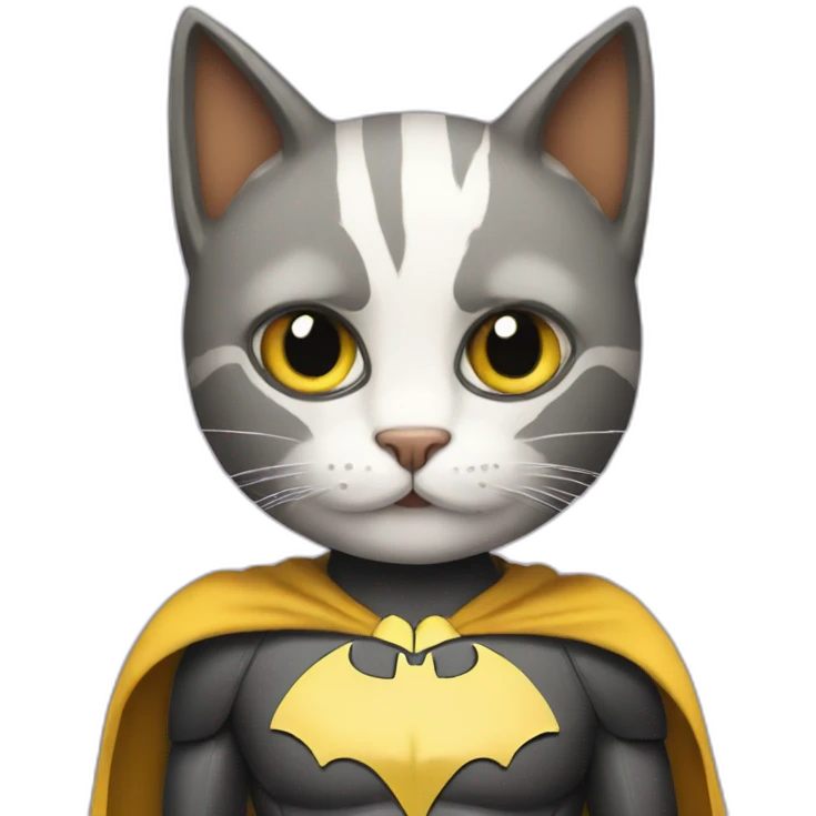 Cat wearing batman costume emoji