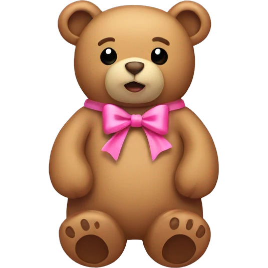Tan stuffed bear with pink bow emoji