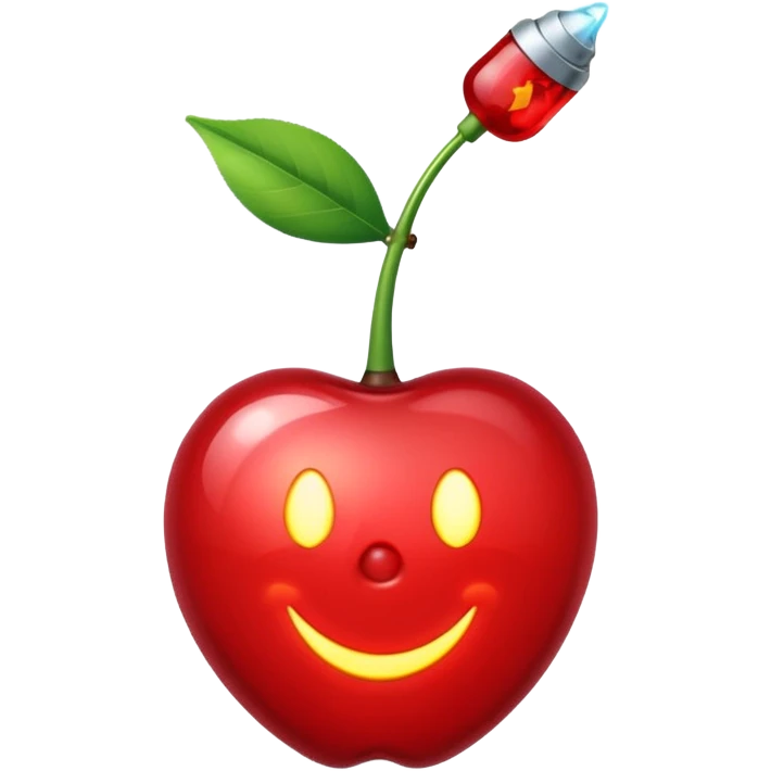 bright red cherry with a lit fuse emoji