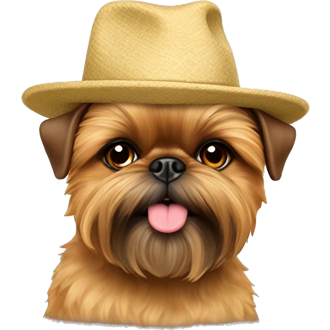 Brussels Griffon dog with hat  emoji
