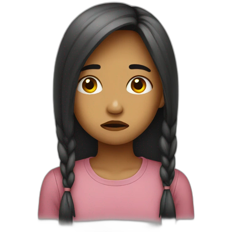 Sad girl with tears emoji