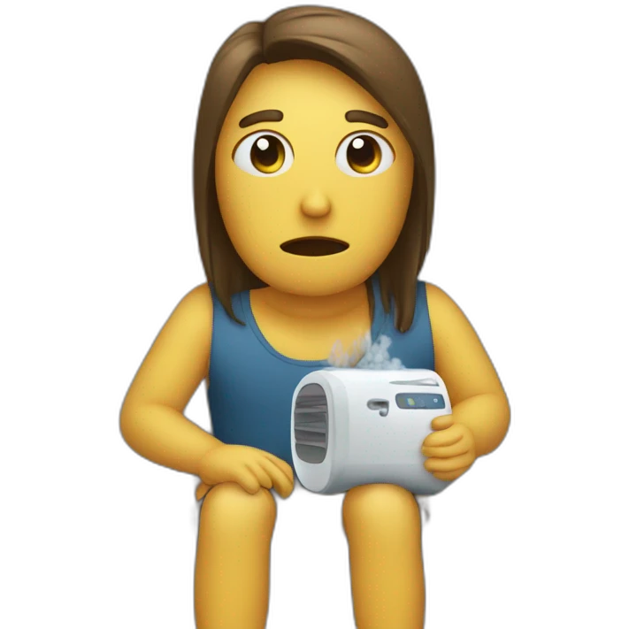 Friend sitting on Couch with cough machine emoji