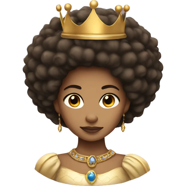 A light skinned princess with an Afro and a gold crown emoji