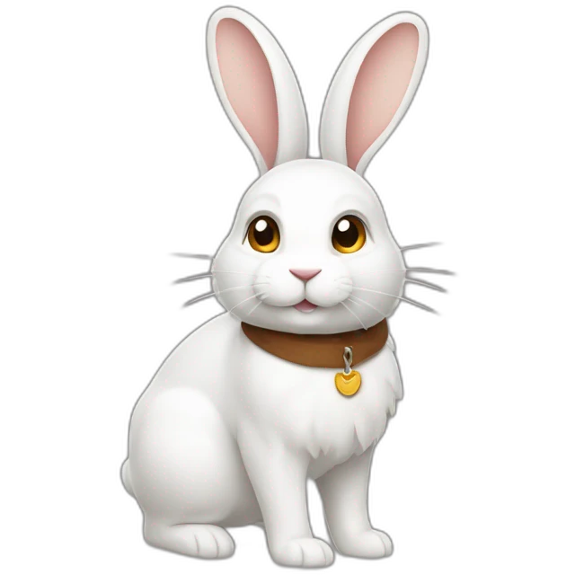 Lapin blanc avec taches marrons emoji