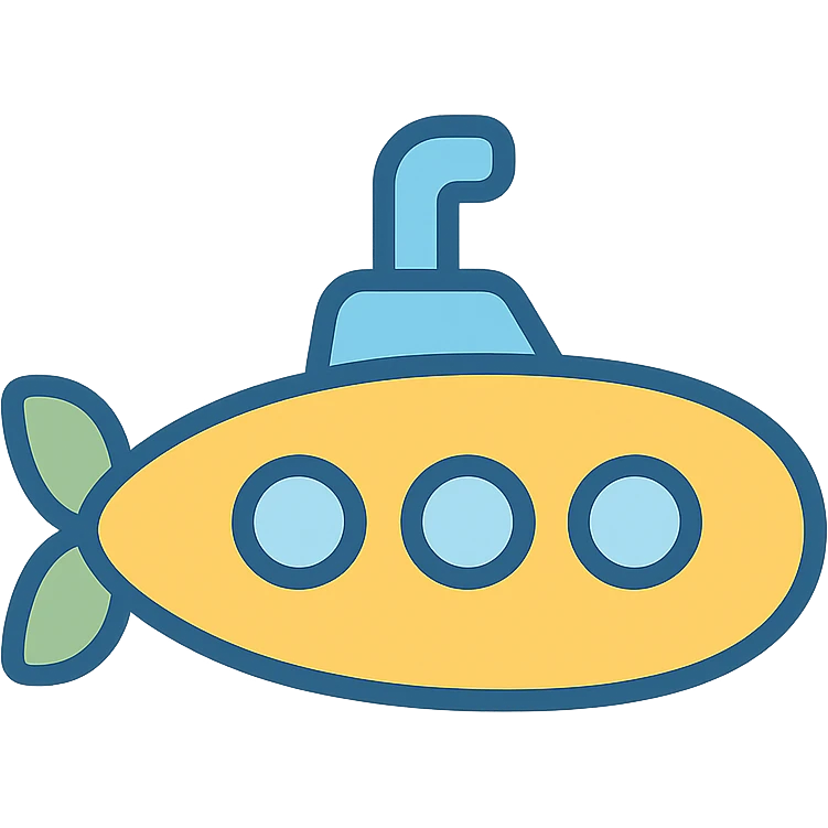 submarine colorful lineal icon emoji