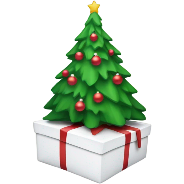 white present under a christmas tree emoji