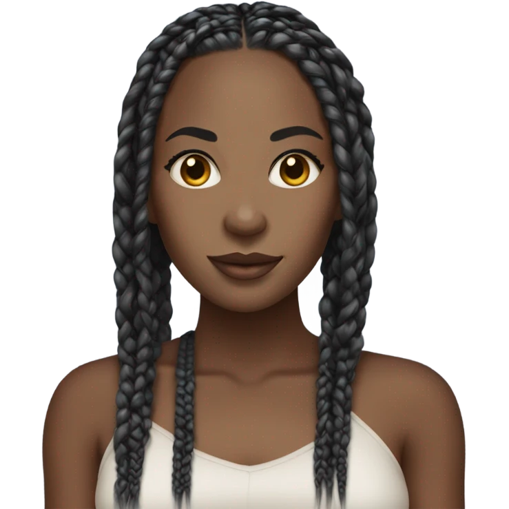 black woman with box braids emoji