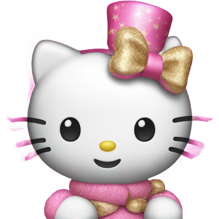 hello kitty wishes happe new year emoji