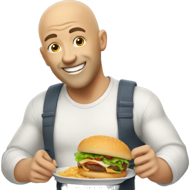 bald guy loves food emoji