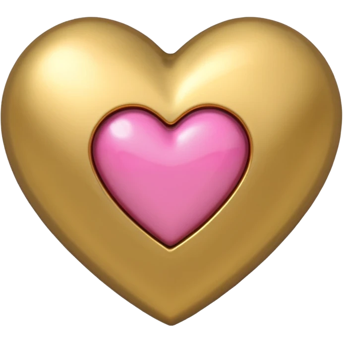 gold heart with one mini pink heart inside of it  emoji