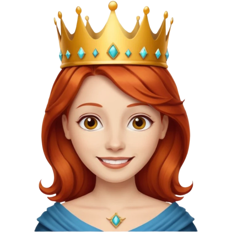 woman pelirroja con corona  emoji