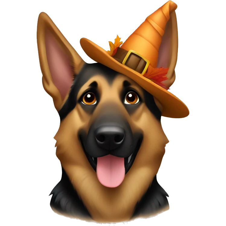 German shepherd dog happy thanksgiving  emoji