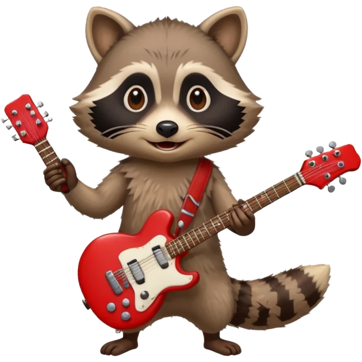 crazy Raccon with guitar emoji