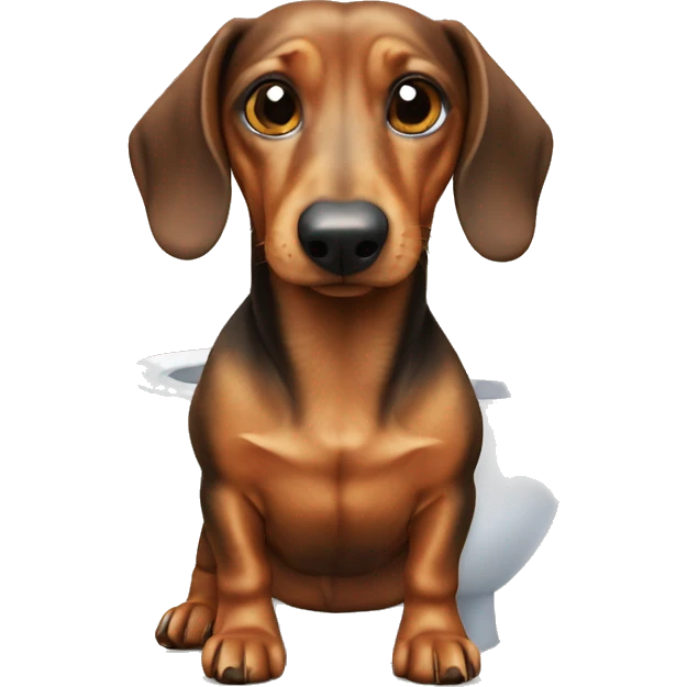 Dachshund sitting on a toilet  emoji