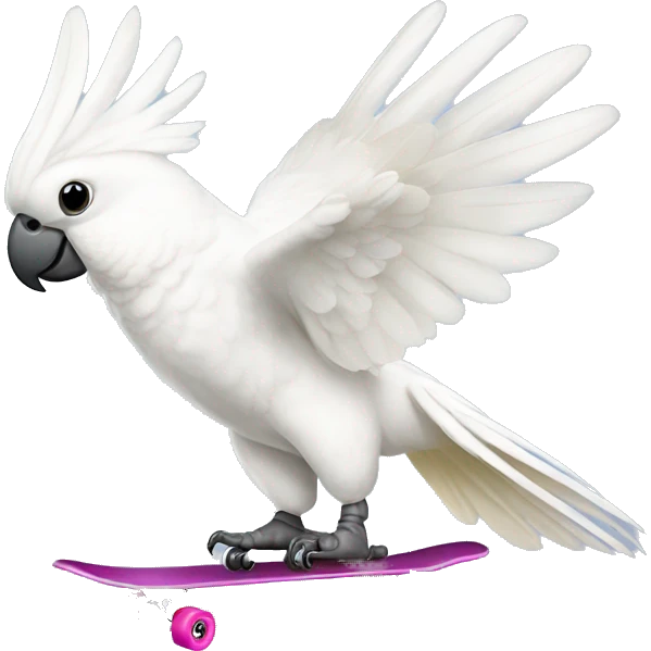 white cockatoo skating emoji