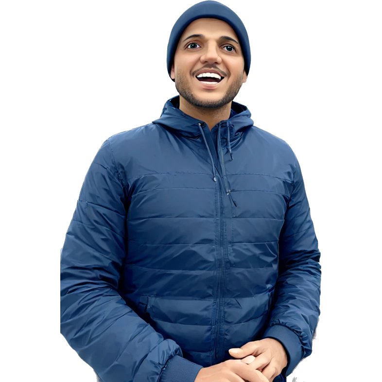 male outdoors with hat emoji