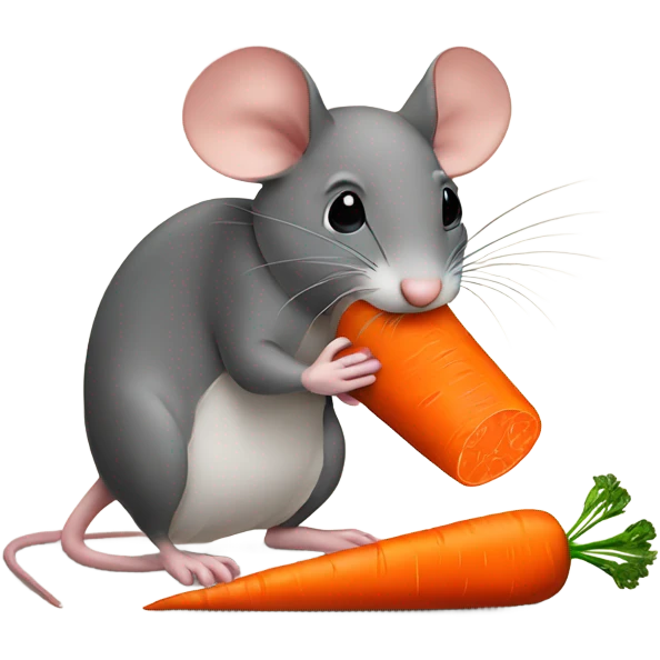 Mouse eating carrot emoji