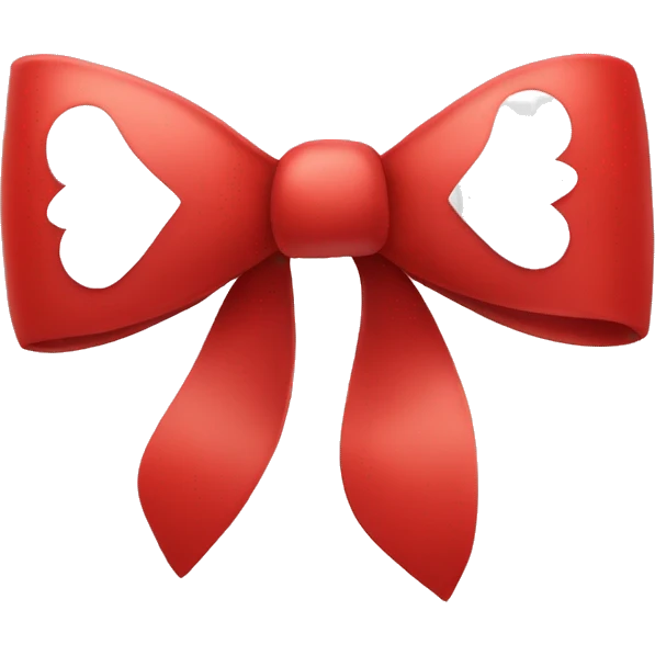 Red bow with white heart emoji