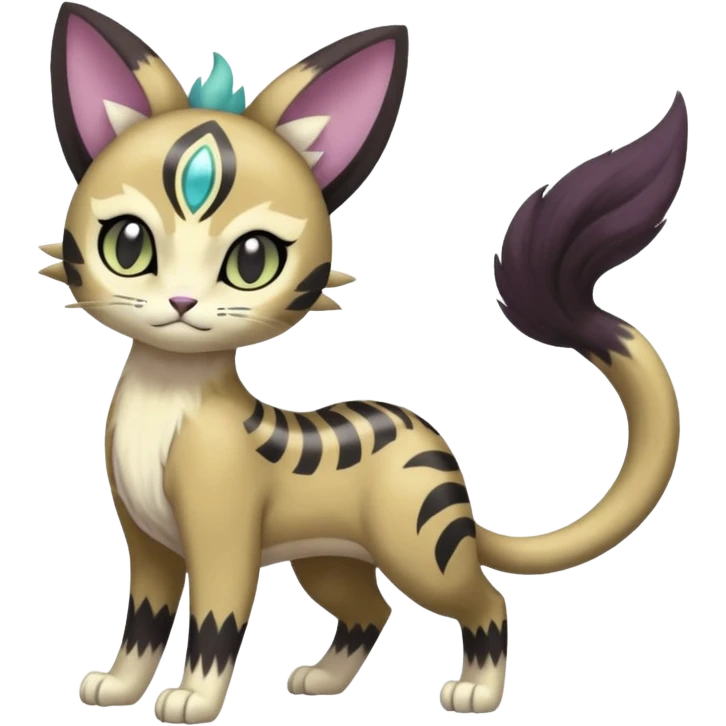 Smooth Soft Dark Pastel Meloetta-Liepard-Persian-Purrloin-Gatomon-Trico-Pokémon-Digimon-Fakémon-fusion-hybrid-creature emoji
